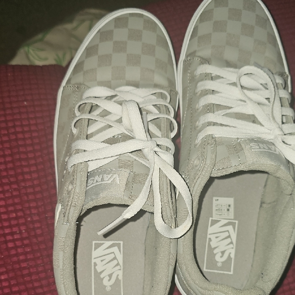 Vans Gray Checkered Lace-Up Shoes